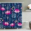 Pink Flamingo Shower Curtain Fabric Print Decorative Waterproof Bath Set For Home Bathroom Accessories Nautical Blue White Flora