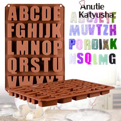 26 Mulden, große Buchstaben, umgekehrtes Alphabet, Silikon, Kuchen-Backform, Kuchenform, Muffinförmchen, Kekse, Schokolade, Eiswürfel