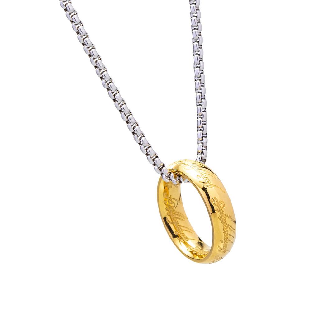 Men's Retro Finger Ring Necklace Titaniums Steel Clavicle Chain Unisex Choker Everyday Wear Neckchain Accessories