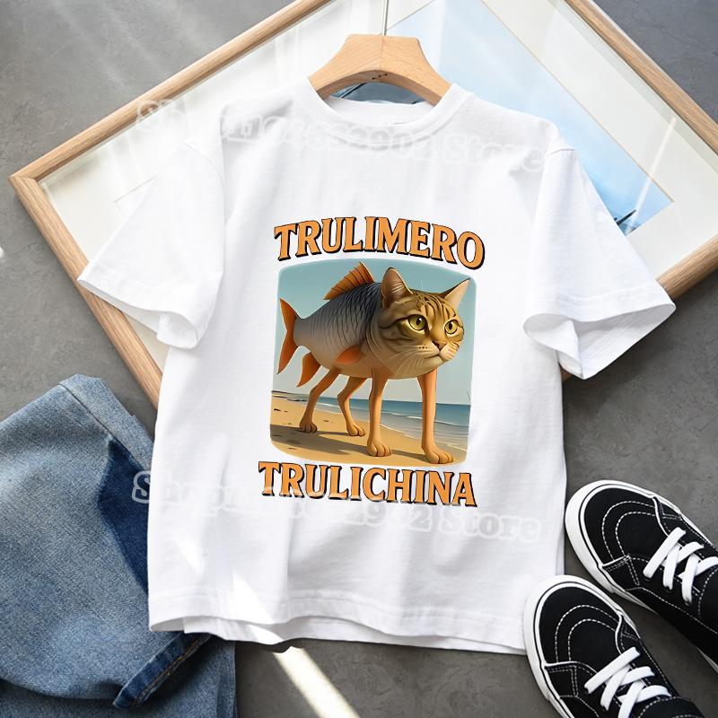 Italian Brainrot Kids Clothes Boys Girls T-shirts Tung Tungtung Sahur Cotton Tee Telala Funny Shark Summer Child Tops Party Gift