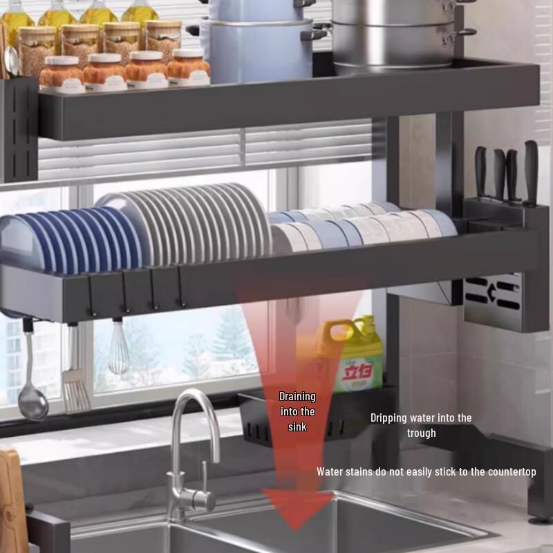 Upgraded Double-Layer Stainless Steel Dish Drying Rack