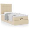 Lit ottoman - Maison Exclusive - 90 x 200 cm - Tissu crème - Rangement hydraulique