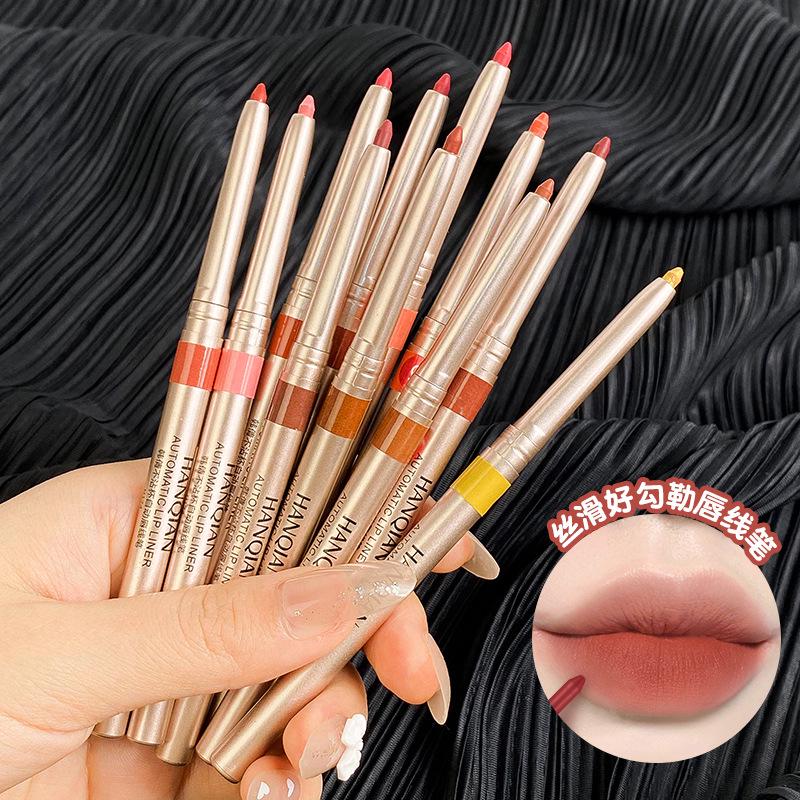 Han Qian Waterproof Matte Lip Liner: Long-Lasting, Non-Stick Lipstick Pencil In Bean Color