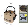 Balde de 13L/8L à Prova d'Água Multifuncional Dobrável com Tampa de Fechamento com Zíper Balde para Iscas Vivas Recipiente para Peixes para Pesca e Armazenamento de Iscas