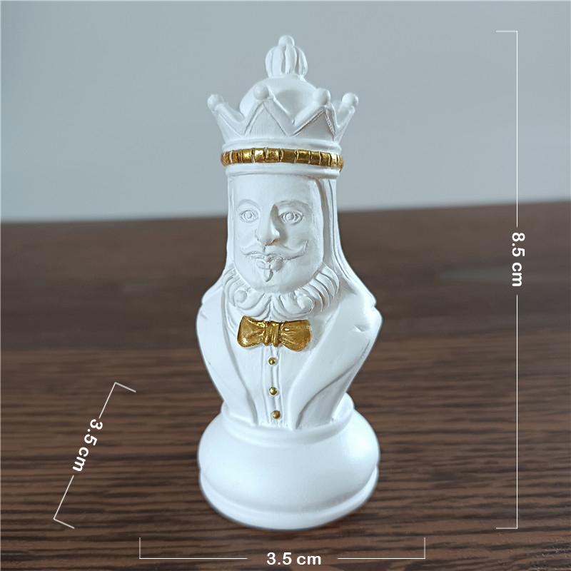 Black & White International Chess Figurines Statue Chess Pieces Board Games Accessories Home Decor Chessmen Ornaments