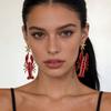 Summer Beach Ocean Casual Style Personalized Creativity Red Color Lobster Shape Earrings Women's Fashion Holiday Zircon Gifts