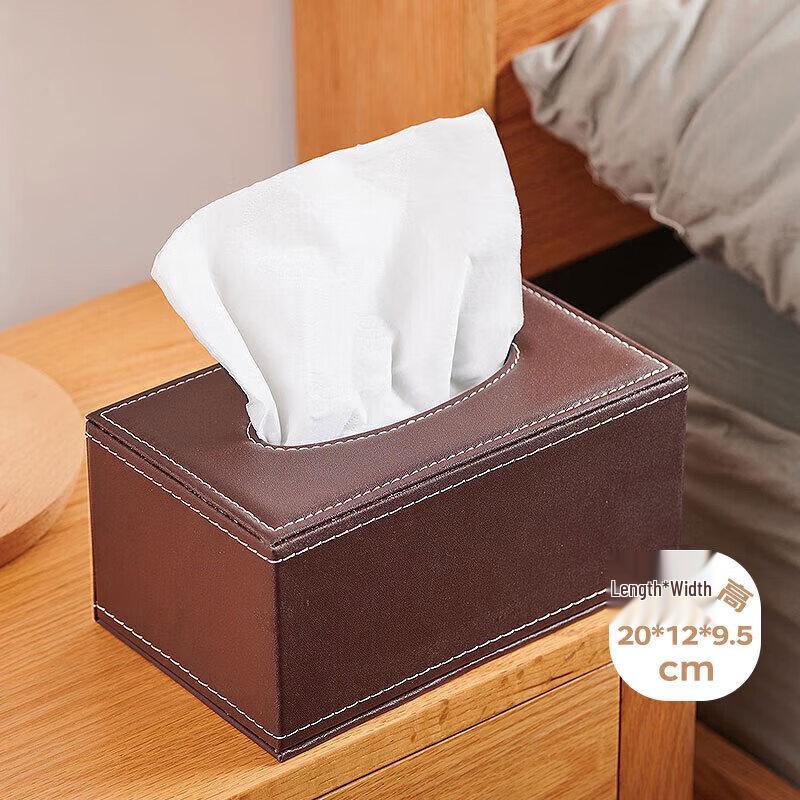 Leather Desktop Tissue Box