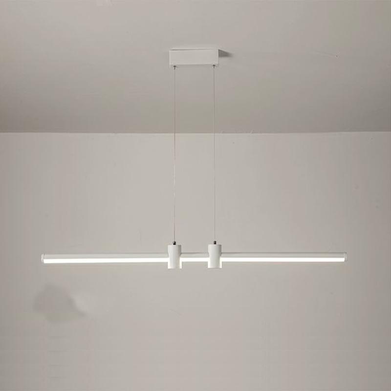 Minimal Sliver Dining Room Pendant Light Modern Simple Dining Room Dining Table Island Bar White Column Slotted Teahouse Pendant