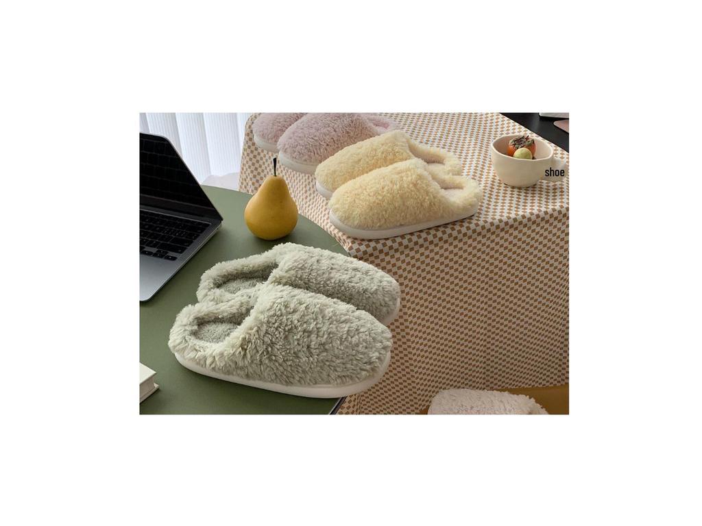 Winter Women's Plush Maternity Slippers - Japanese Style, Warm Wrap-Toe Indoor Cotton Shoes