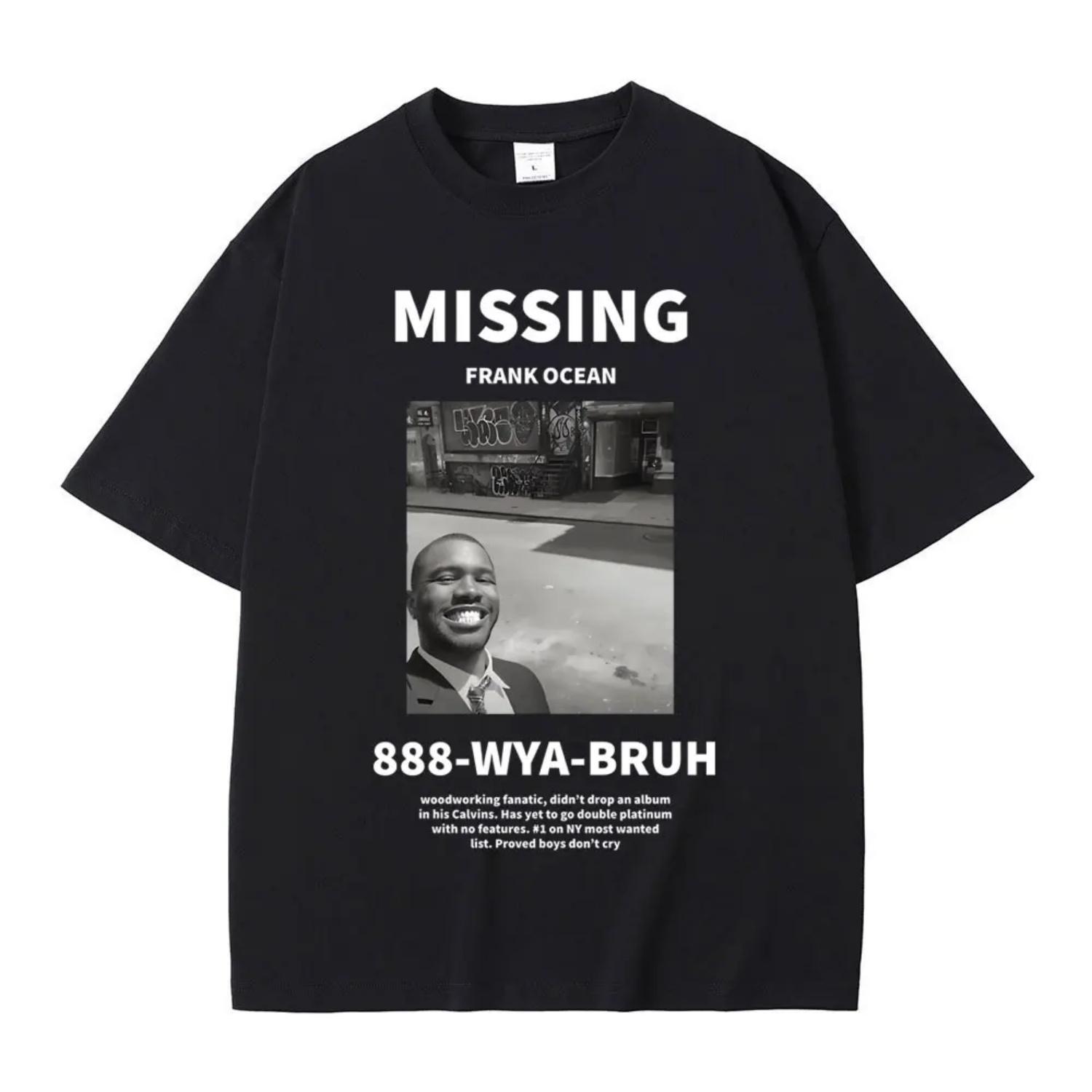 

2026 New Rapper Frank Missing Graphic T-shirts Hip Hop T Shirts Blond Fashion T-shirt Men Casual Tshirt Oversized Streetwear S чёрный