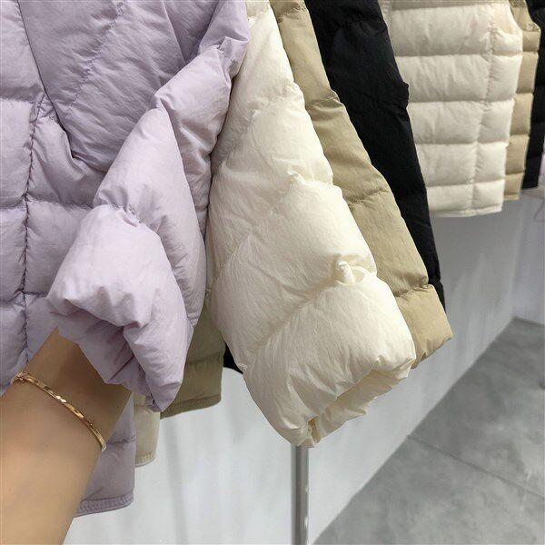Ultra-light 90 White Duck Down Jacket, Round Neck, Lightweight, for Middle and Older Boys & Girls - Essential Warm School Uniform Layer.