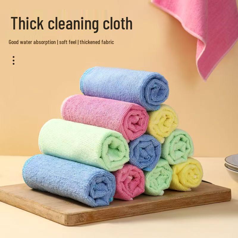 Сверхтонкие, безворсовые, высокоабсорбирующие салфетки из махровой ткани для удаления пятен и мытья посуды 25×25