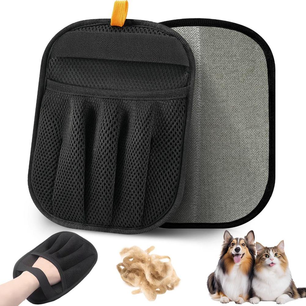 

Pet Hair Removal Glove, Double-Sided Grooming Mitt for Cats & Dogs, Electrostatic Deshedding Brush for Fur Removal and Massage one size