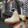 Men's Short-Tube Non-Slip Rain Boots Fashionable Low-Top Water Shoes Pvc One-Time Molded Rain Boots, Pastoral Labor Waterproof Shoes