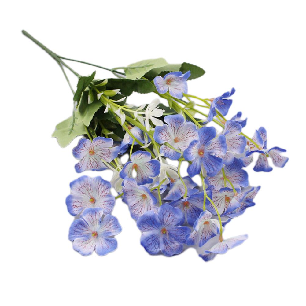 1 Bundle Artificial Flowers Violet Bouquet Outdoor Fake Flowers Plastic Plants Garden Porch Home Wedding Decoration 40Cm 7 Color