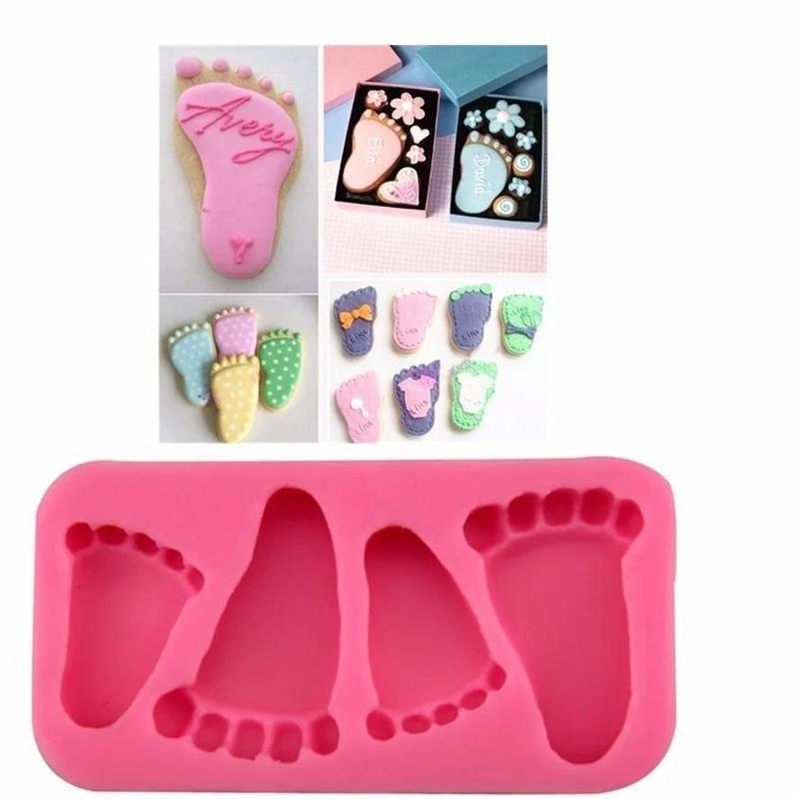 1 Stück 3D Babyfüße Silikonform Fondant Kuchen Dekoration Schokolade Backwerkzeuge Backgeschirr Pudding Backform