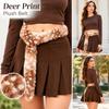 Long Strip Plush Belt Deer Print Fuzzy Belt New Fur Waist Belt  Daily Outfits