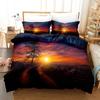Goldon Sunset Tropical Beach Holiday Comfortable Duvet Cover Pillowcase Bedding Set Children Bedroom Decoration Home Textile