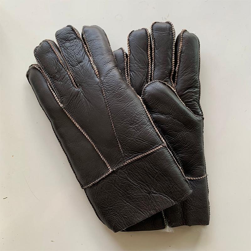 

Genuine Sheepskin Gloves For Men Women Cold-Proof Windproof Winter Thick Warm Gloves Outdoor Cycling Glove A2