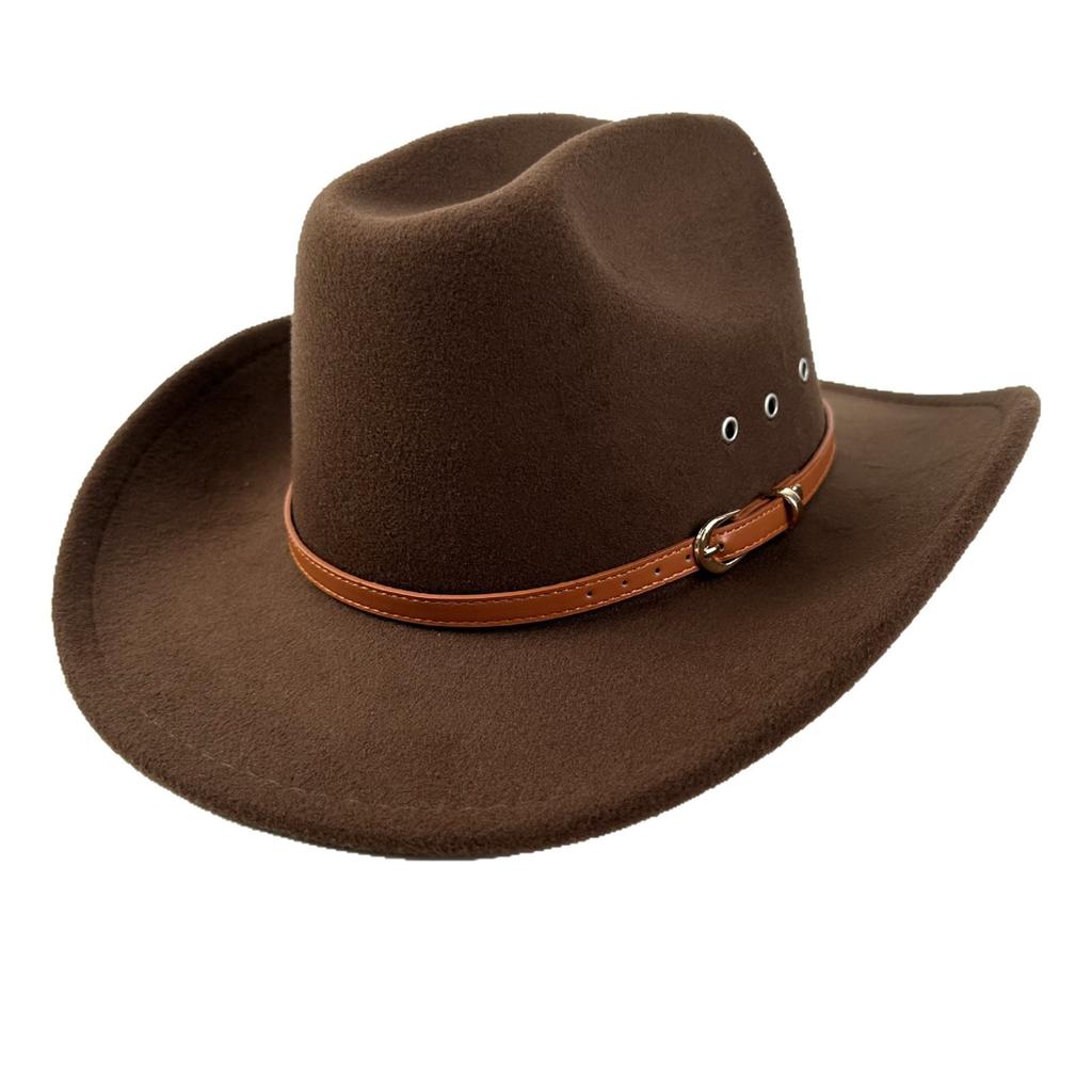 Popular Hat Women'S European And American Style Western Cowboy Hat Men'S Ethnic Style Big Edge Top Hat Jazz Hat