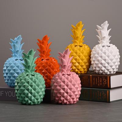 Harz Ananas Spardose Figuren Ananas Modell Spardose Miniaturen Frucht Dekoration Kreative Heimdeko