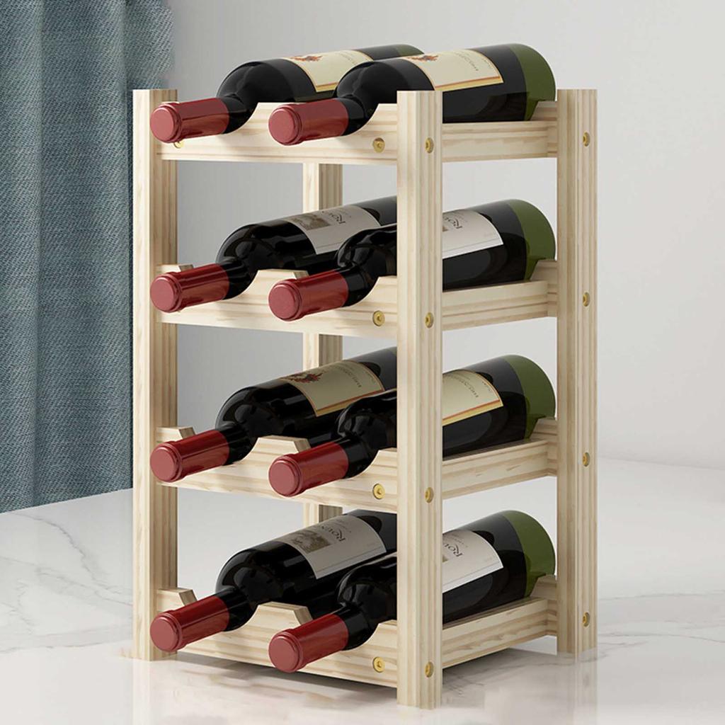 2/3/4 Tiers Wooden Wine Racks Home Bar Party Display Glass Holder Shelf Decoration Red Wine Storage Rack Stand Organizer