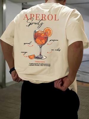 Fashionable Vacation Men's Summer Juice Printed Breathable and Comfortable Round Neck T-shirt Outdoor Casual Top