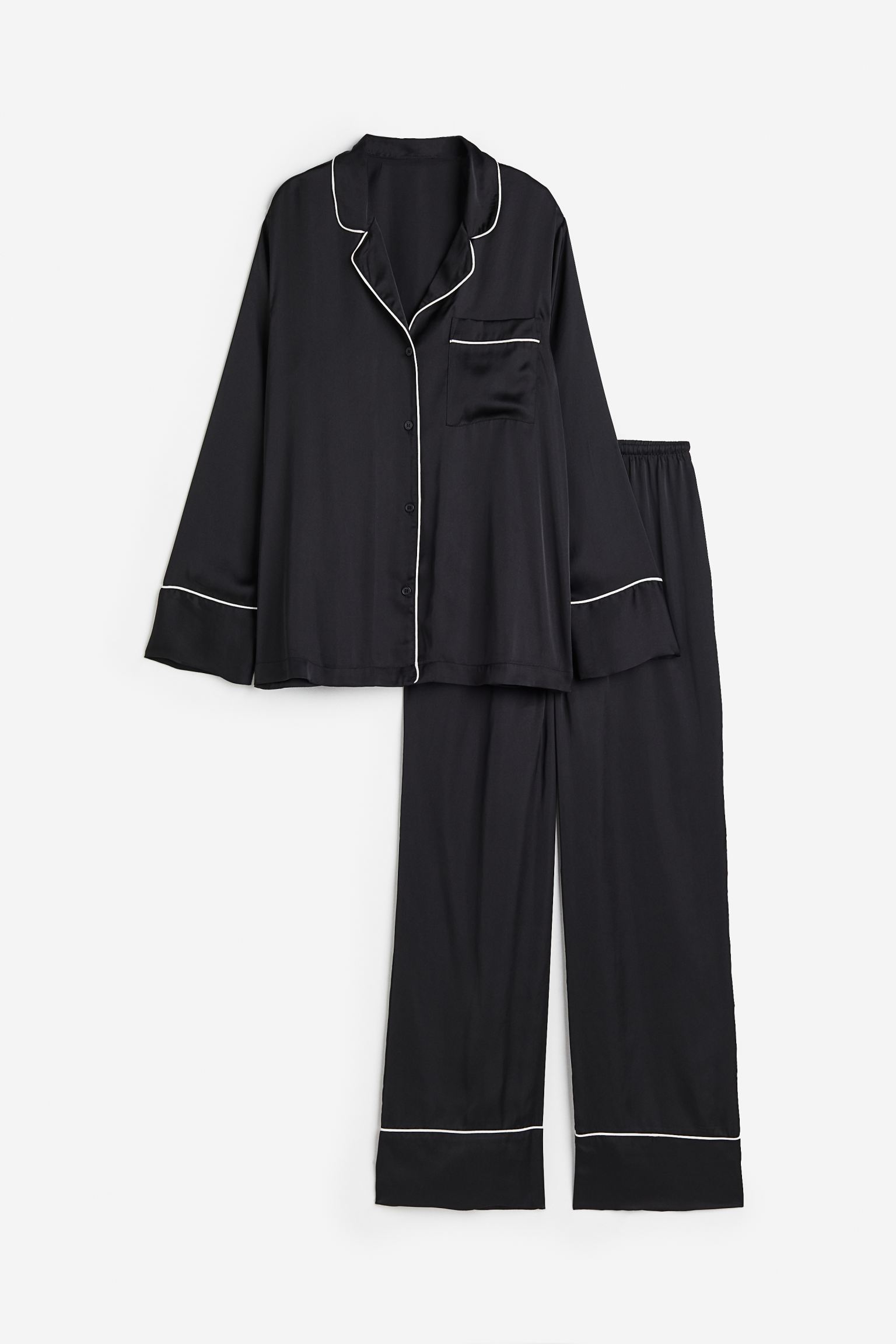 

Satin pyjama shirt and bottoms