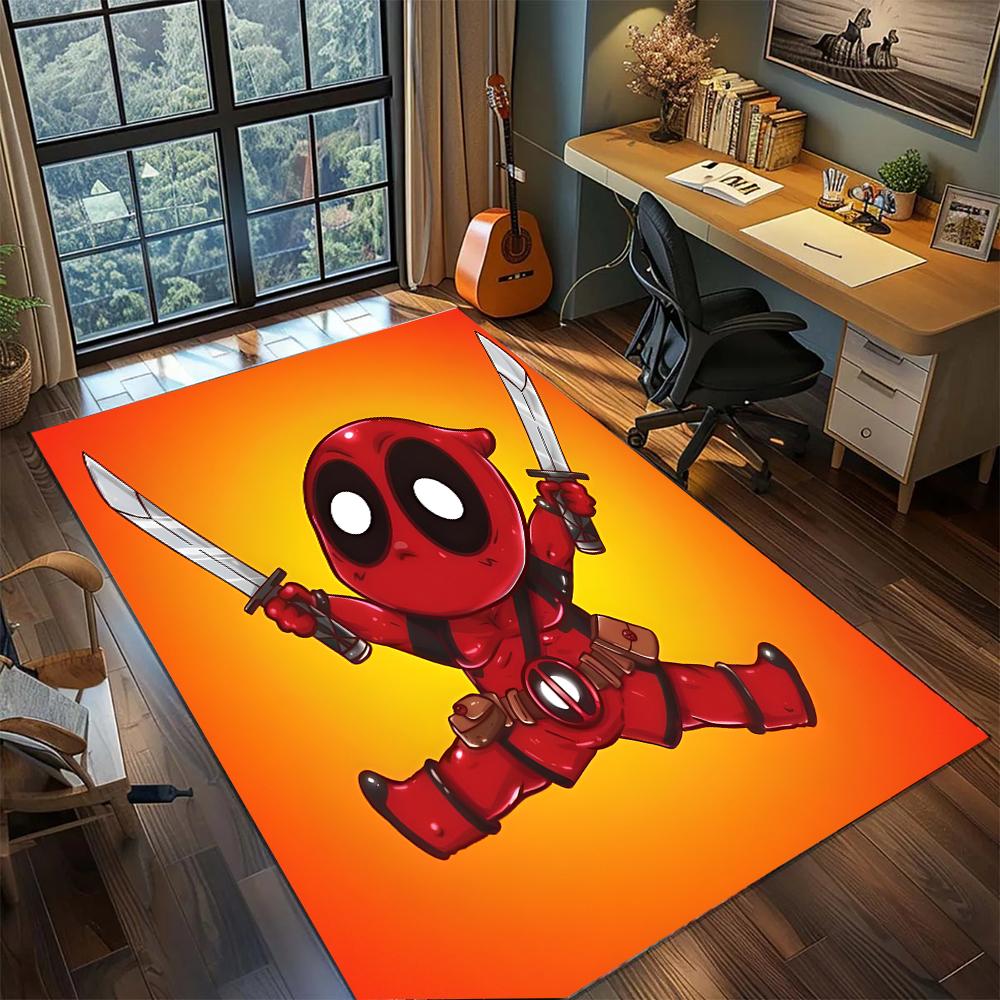 Deadpool: Anti-Hero Cool Rug Carpet Large Area Rug Non Slip Washable Floor Mat Gamer Room Bedroom Home Decor