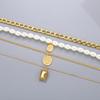 Multi-layer Necklace for Women 4-Layer Faux Pearl Beaded Necklace Golden Chain Necklace