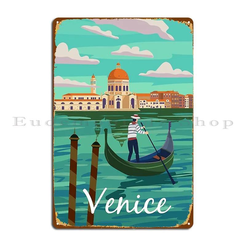 Venice Italia Metal Sign Vintage Cave Wall Plaque Character Wall Cave Tin Sign Poster