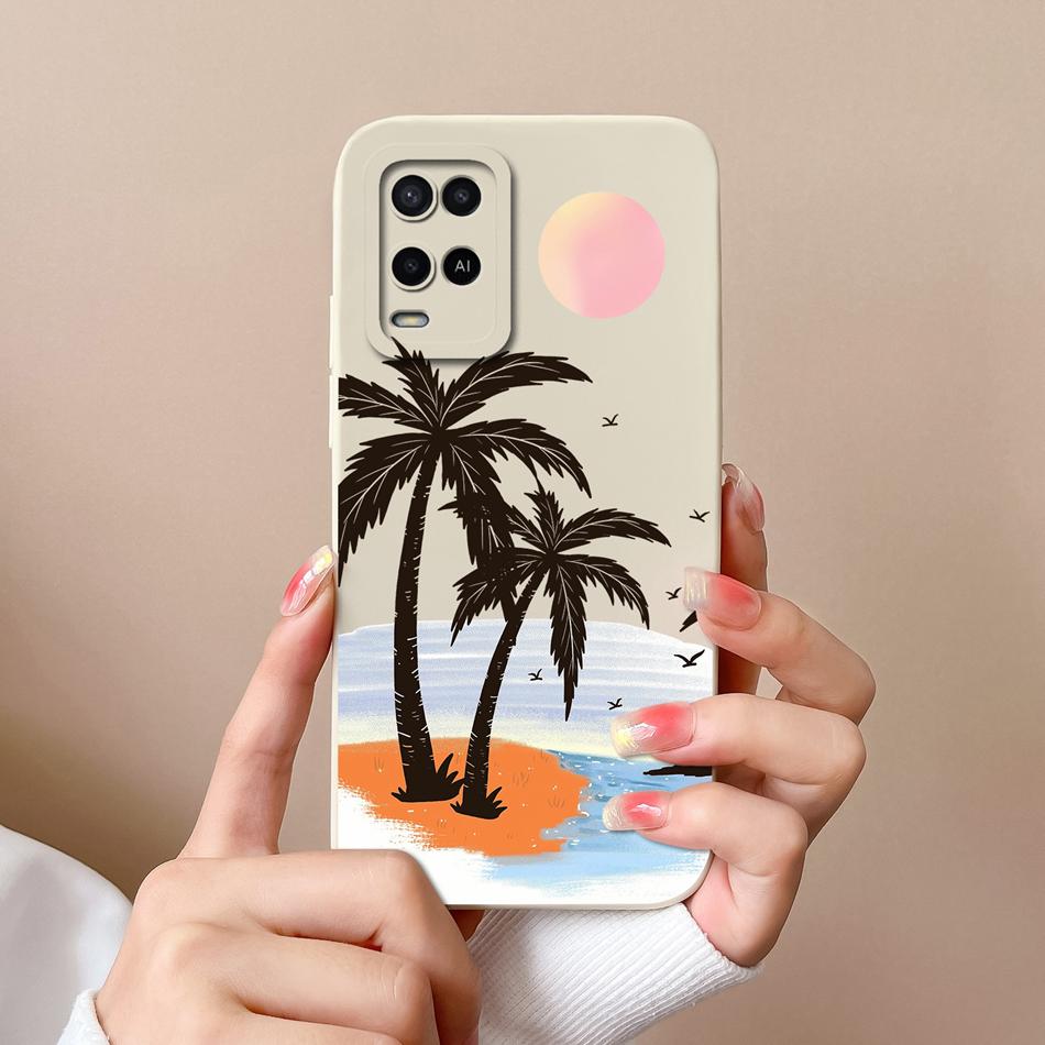 For Oppo A54 A54S Case Simple Cute Design Full Protection Phone Housing For Oppo A 54 4G Back Cover Soft Liquid Silicone Fundas