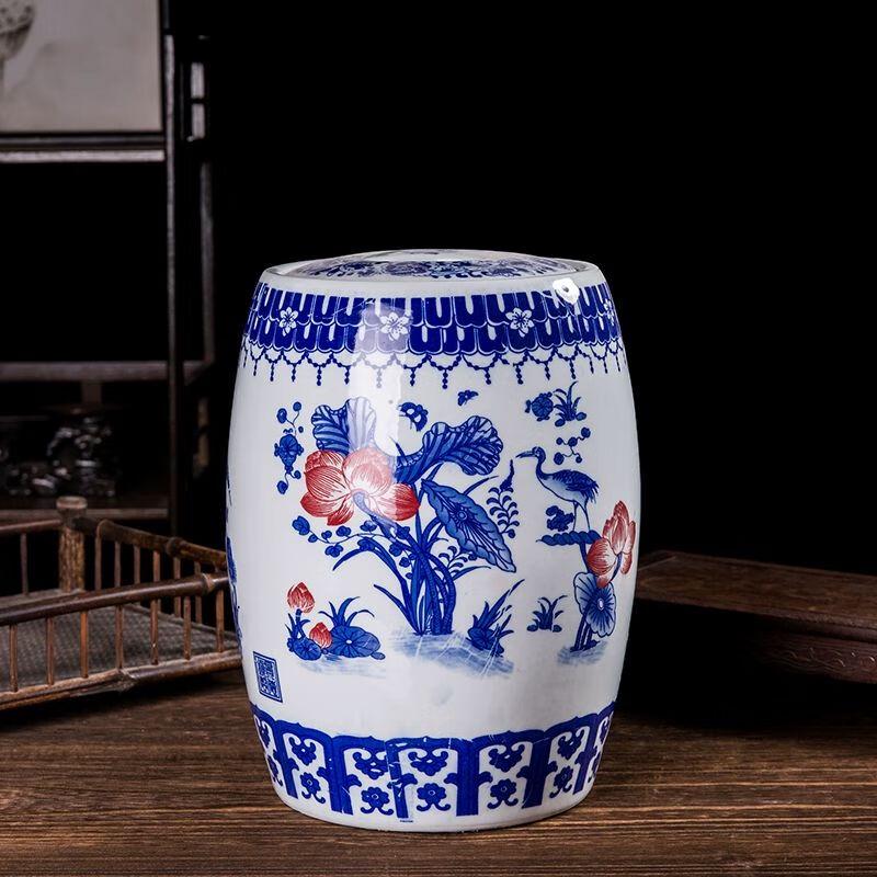 Jingdezhen Ceramic Rice Storage Jar with Lid