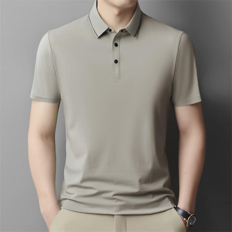 

JIAOXIU Men s Ice Silk Polo T-Shirt M
