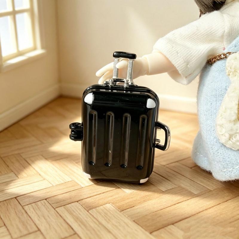 1Pcs Cute Home Decor Accessories 1:12 Scale Dollhouse Miniature Travel Luggage Box Suitcase Model Photography Props