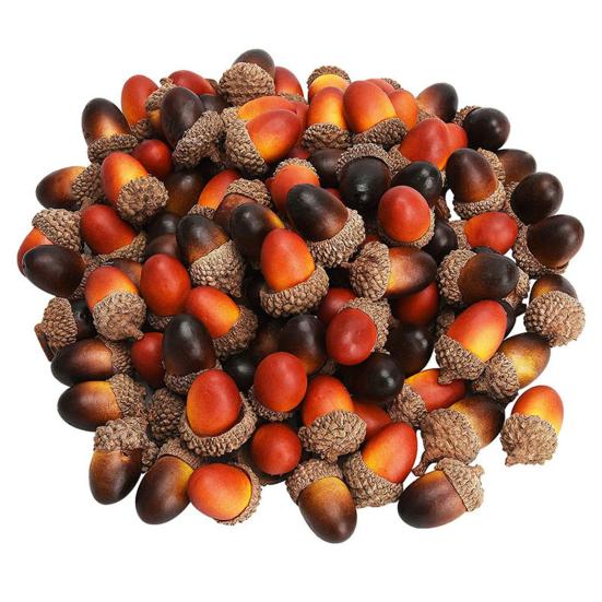 50Pcs/Set 3cm Artificial Acorns Realistic Mini Reusable Anti-fade DIY Foam Halloween Christmas
