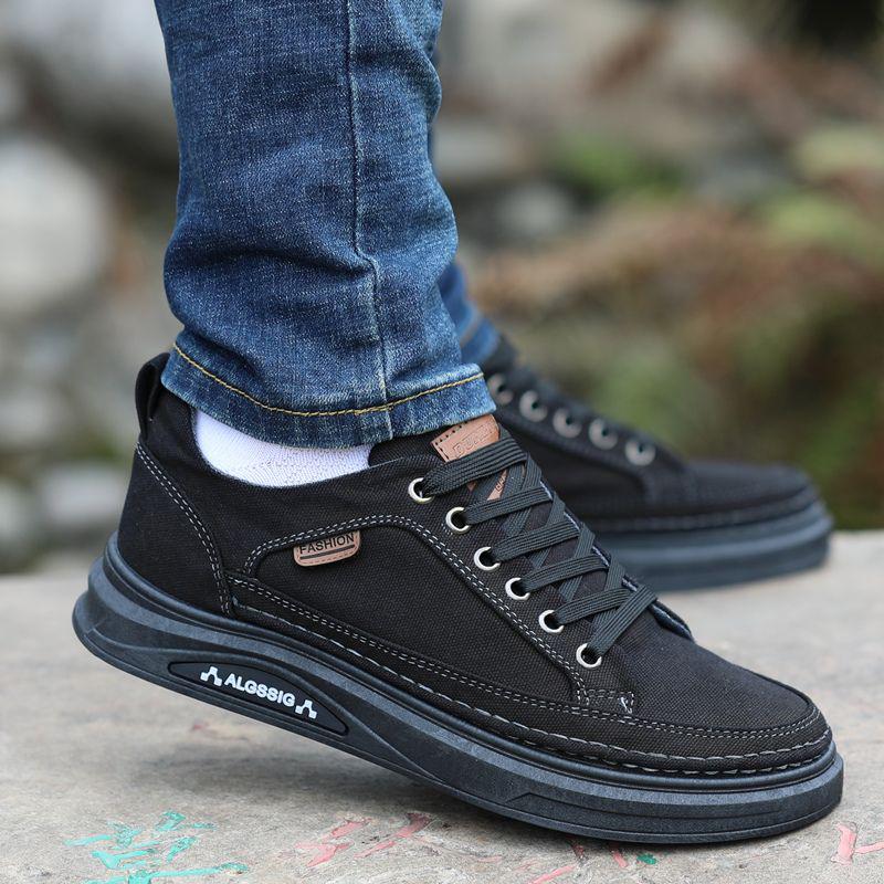 Herren 2025 Atmungsaktive Canvas Skate Schuhe - Geruchsresistent, Weiche Sohle, Abriebfest, Vielseitiges Freizeit-Schuhwerk.