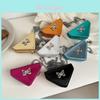 Elegant Pu Mini Triangle Shoulder Bag With Lock Closure For Fashion-forward Women