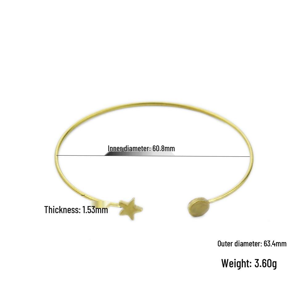 Fashionable Adjustable C-Shaped Brass Bracelet for Women