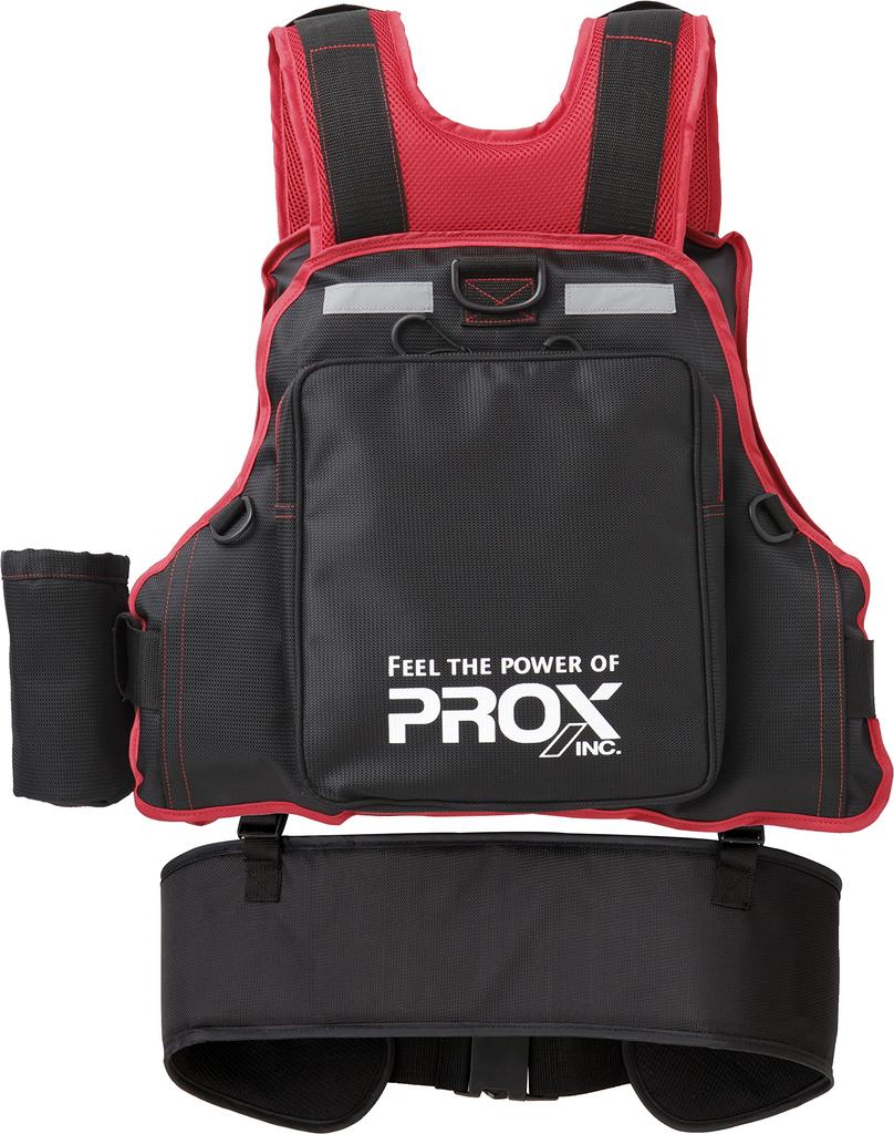 Prox Floating Game Vest PX399SPKR Black x Red Adult One Size Fits Most (with Supporter)