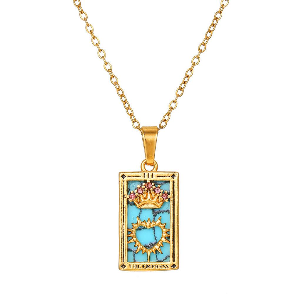 Vintage Stainless Steel Geometric Necklace With Cross Element And Multilayer Chain For Unisex