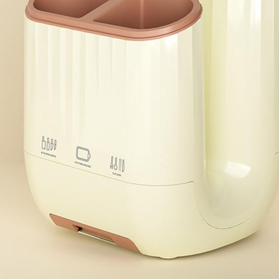 U-Shaped Kitchen Rack PP Cutting Board & Utensil Holder with Drainage Tray Compact Countertop Storage Organizer for Cutters Chopsticks Spices