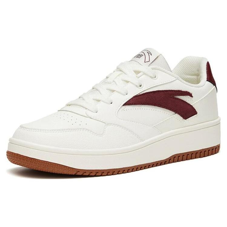 New Anta Life Collection 0 Sensitivity Anti Slip And Wear Resistant Lightweight Low Top Skateboard Shoes Men's White Red 912318060-4