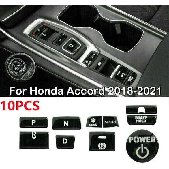 

10Pcs/Set for 2018 2019 2020 2021 Honda Accord Gear Shift Switch Button Guard Glossy Black Cover