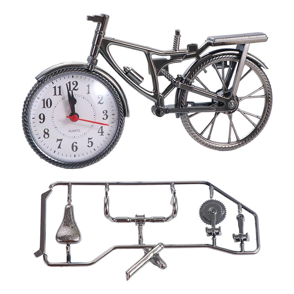 DIY Retro Glamorous Decoration Bedroom Model Design Stand Clock Gift Bicycle Quartz Alarm Clock