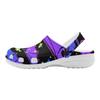 White EVA Clogs with Colorful Skull Print, Lightweight Slip On Garden Shoes, Breathable Beach Sandals, Indoor Outdoor Slippers for Men Women