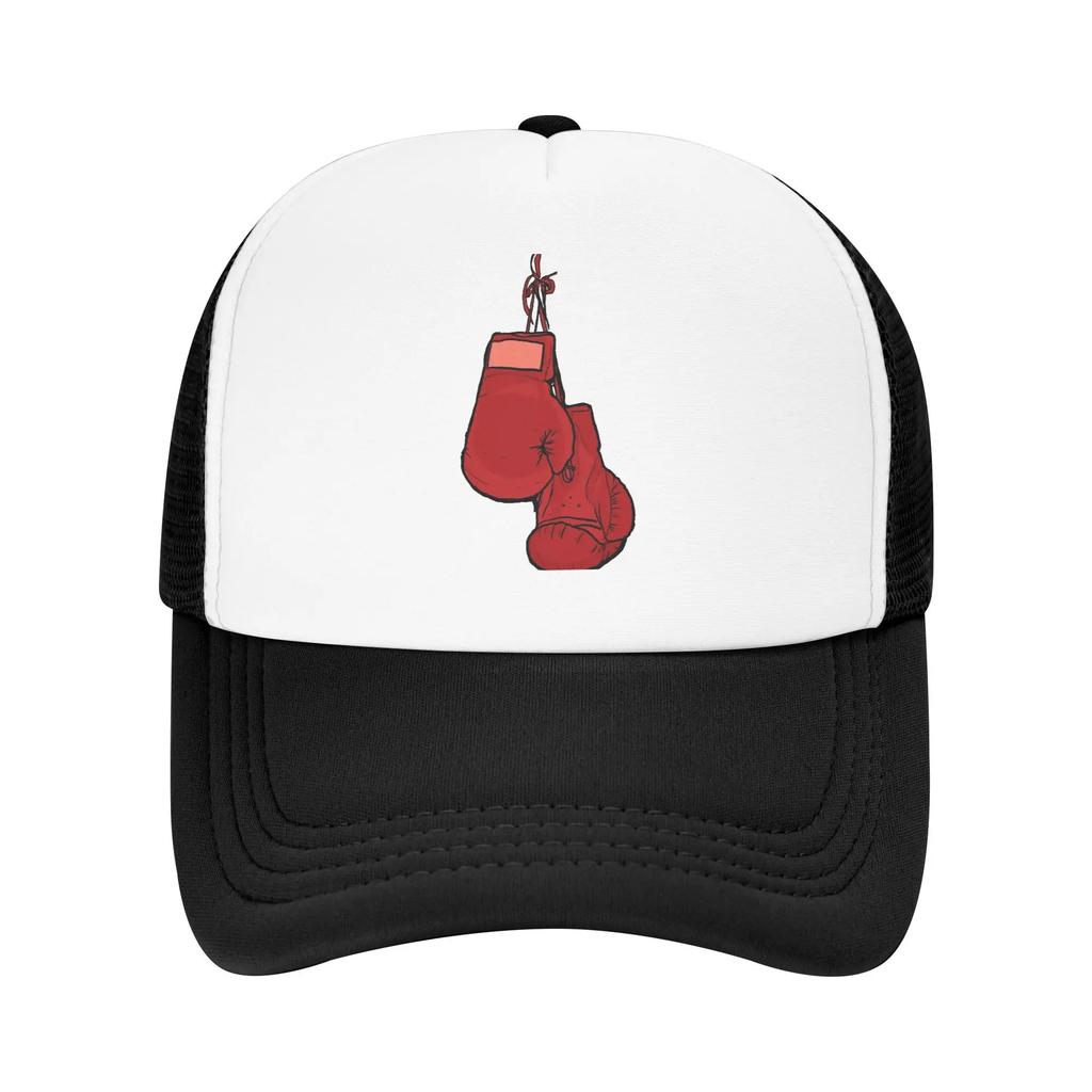 Hanging Red Boxing Gloves Merch Mesh Foam Trucker Hat Summer Cooling  Mesh-back Baseball Cap Leisure Adjustbale
