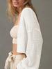 Women's Cropped Knit Cardigan Lightweight Open Front Boho Summer Outerwear