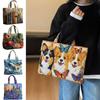 Vintage gesteppte Tote-Tasche für Damen mit 3D-Druckmustern Leichte Reise-Handtasche Große Kapazität Baumwoll-Einkaufstasche Dame Mädchen