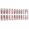 24-Piece Pink Glitter Gradient Press-On French Nails Set
